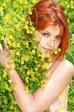 Sexy Redhead Violla Naked On A Flowery Field 08
