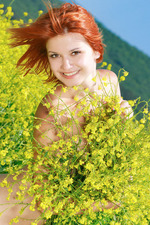 Sexy Redhead Violla Naked On A Flowery Field 11