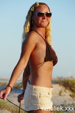 Sunset Topless On The Public Beach 10
