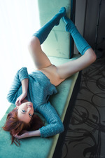 Hot Redhead Teen Elen Moore Strips By The Window 03