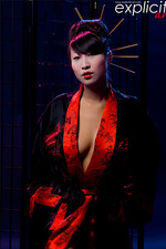 Sharon stripping in studio as a sexy geisha 01