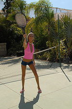 Chanel plays naked tennis at the beach 03