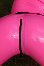 Pink latex catsuit  18