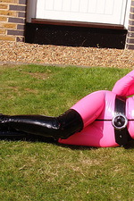 Pink latex catsuit  20