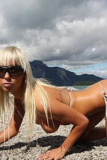 Amazing hot blonde in tiny bikini 13