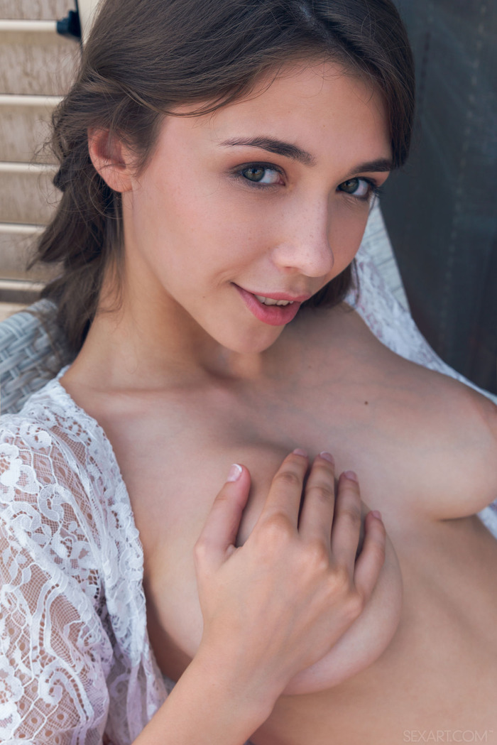 Mila Azul Dressed In Nothing But A Lacy Top