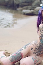 Purple Hair And Tattoo 14