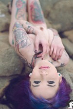 Purple Hair And Tattoo 16