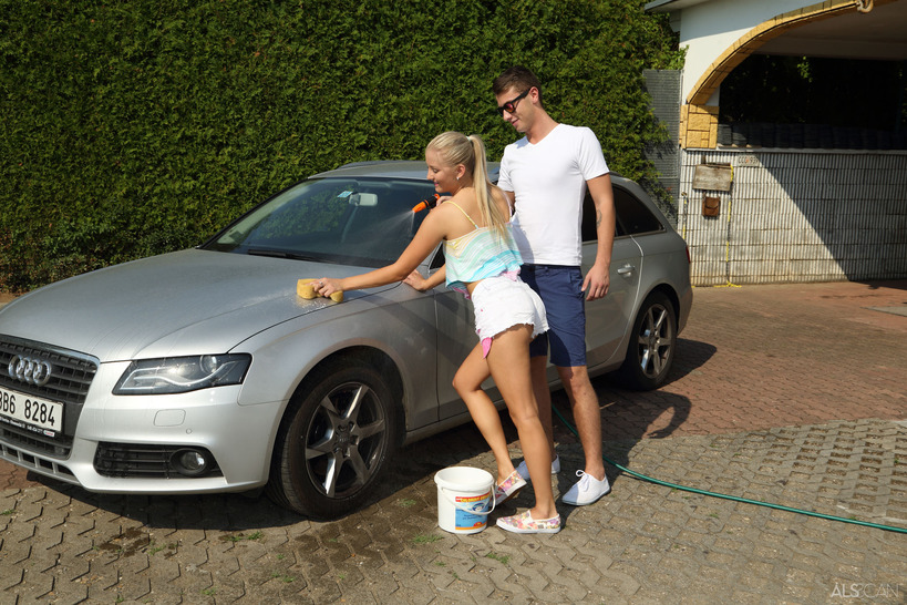 Naughty Blonde Cayla Lyons Fucked On A Car