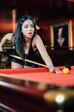 Hot Latina Julia De Lucia Strips On The Pool Table 03