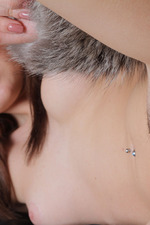 Gorgeous Brunette Girl Odara Spreading In Fur 13