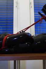 Elise Graves  Playing With Her New Rubberdoll In Bondage 03