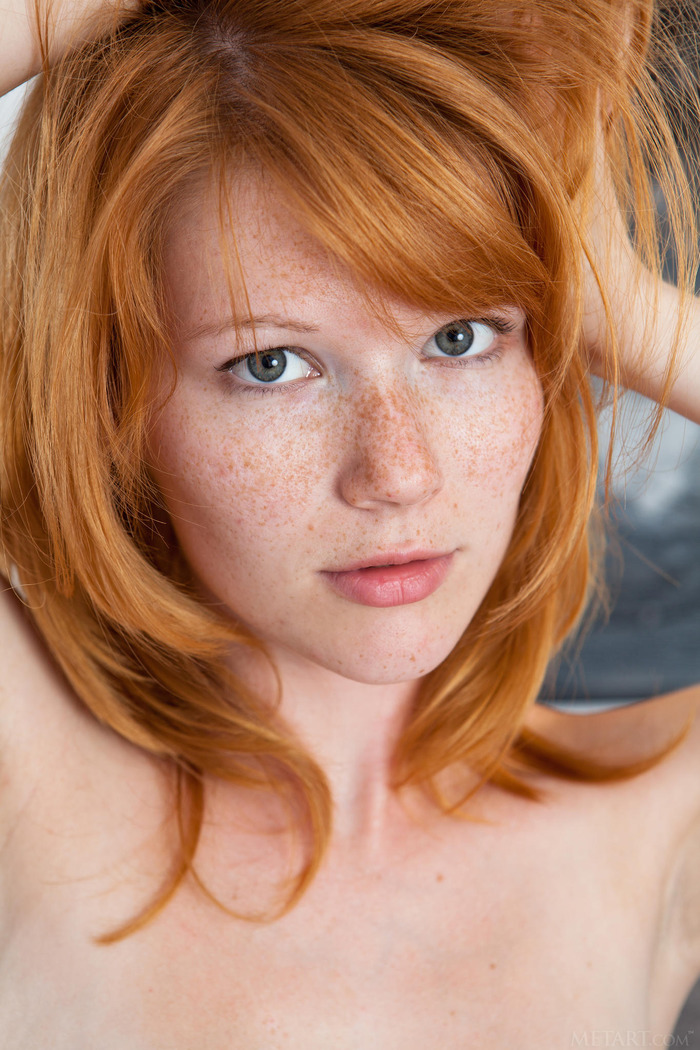 Adorable freckle-faced redhead Mia Sollis 