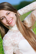 Violet Slips Out Of Her Sexy White Lace Bodysuit Outdoors 00