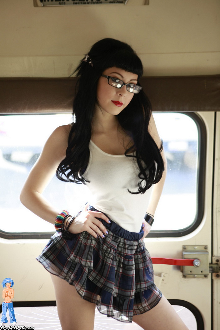 Hot Gothic Schoolgirl in glasses 