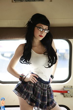 Hot Gothic Schoolgirl in glasses  05