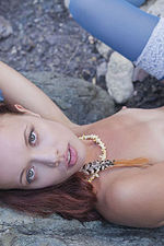 Auburn Teen Fingering On Shore 18