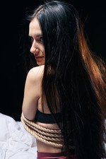 Beautiful Babe Eva Kahil Bondaged On A Bed 03