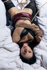 Beautiful Babe Eva Kahil Bondaged On A Bed 07